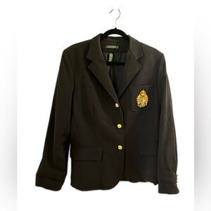 LADIES Ralph Lauren Navy Emblem Blazer with Gold Buttons